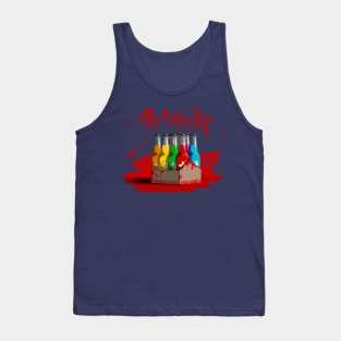 Zombie 8-Pack Bloodied Perkaholic on Navy Blue Tank Top